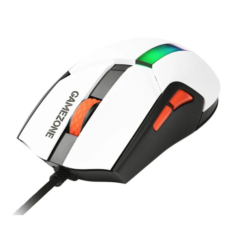 Ratón TRACER Gamezone Cool USB Tipo A 12000 DPI Blanco Iluminación 7 Botones TRAMYS47417