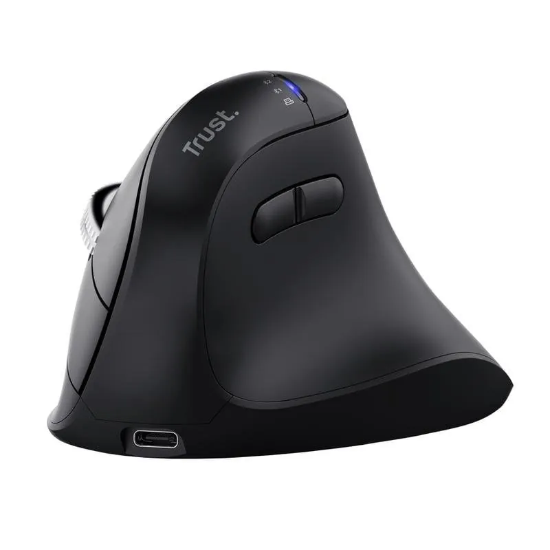 Ratón Trust Vyran inalámbrico vertical 4800 DPI Bluetooth Negro recargable 26107