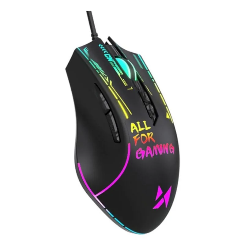 Ratón Wozinsky WMGK-7200 USB 7200 DPI Negro 7 Botones RGB Cable 1,5 m WMGK-7200 Kabelgebundene optische Gaming-Maus. 7200 DPI. Schwarz