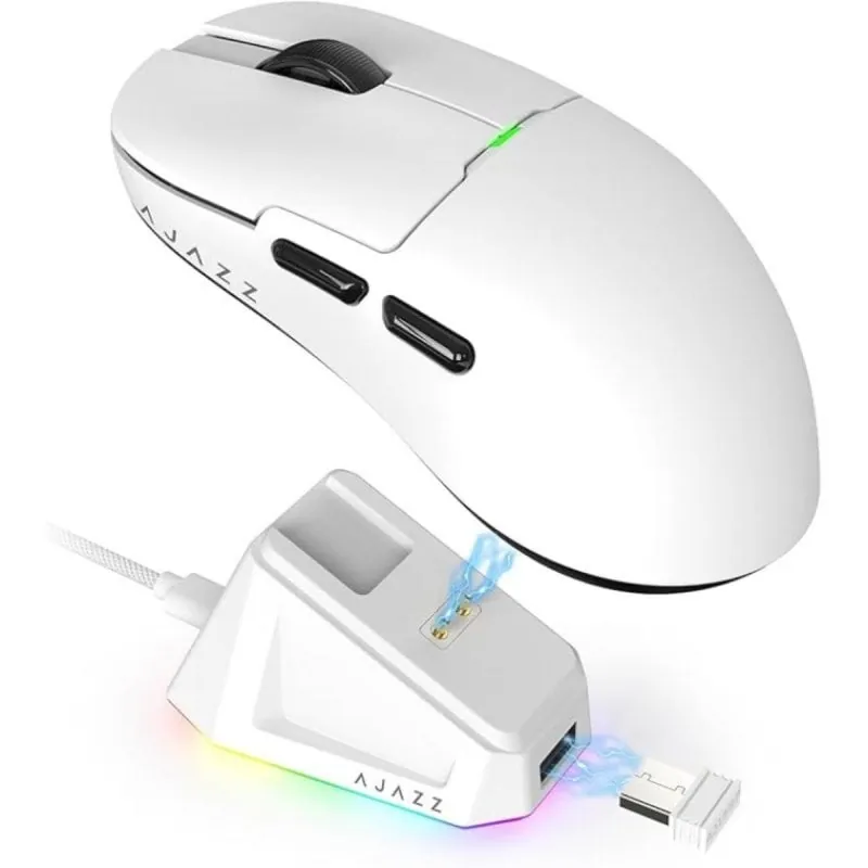 Ratón Ajazz inalámbrico 26000 DPI base de carga magnética ultra ligero AK82008