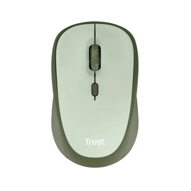 Ratón Trust inalámbrico 1600 DPI compacto ecológico Silent ajustable Verde 24552
