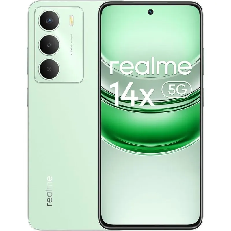 Realme 14x 5G 8GB(+10GB)/256GB Smartphone 6.67" 120Hz Resistencia Militar 810H Android 14 Verde 631011004936