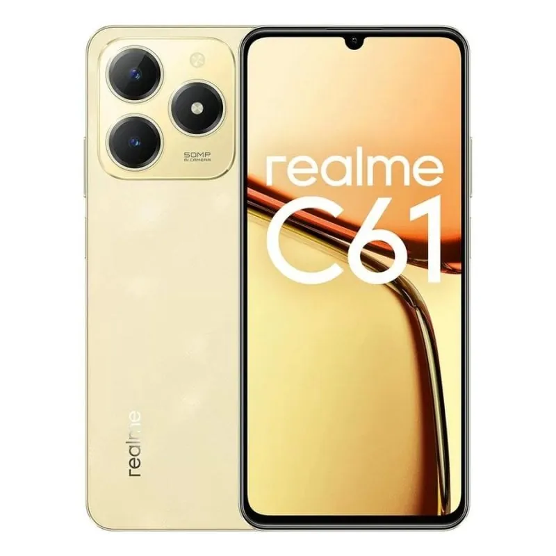 REALME C61 6GB 128GB 6.74" LCD 90Hz 4G Dual SIM NFC IP44 Carga Rápida Android 14 Oro 8056735027227