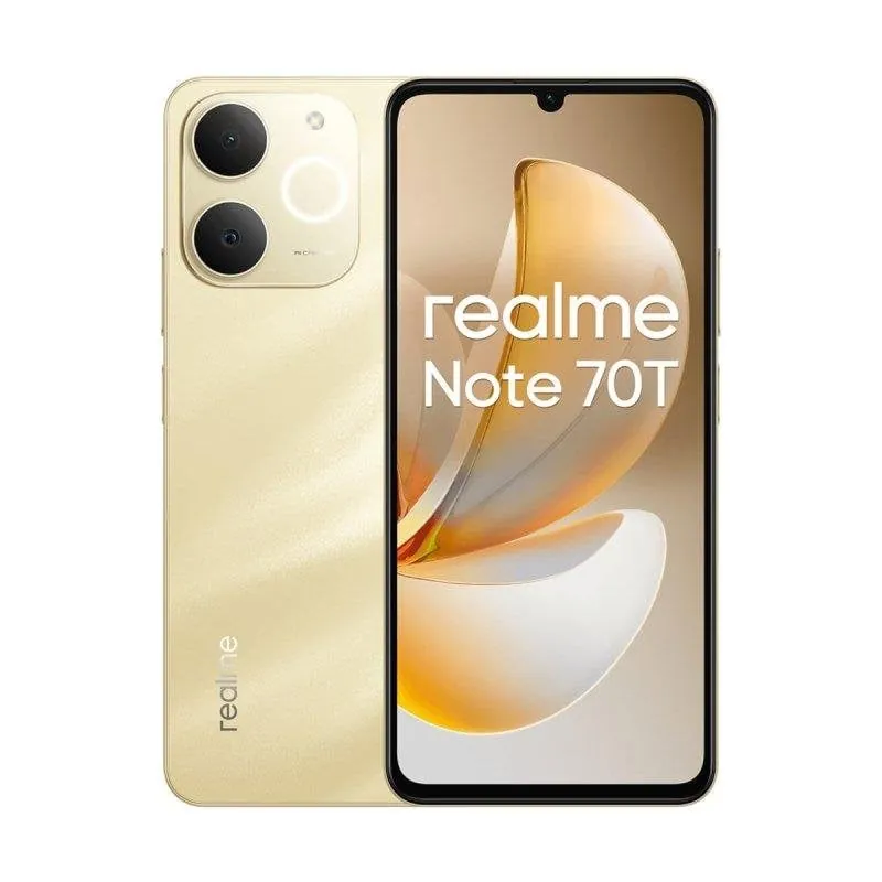 Realme Note 70T 4GB 64GB 6.74" LCD 90Hz 4G Dual SIM 6000mAh Carga Rápida Android 15 Dorado RMX5313