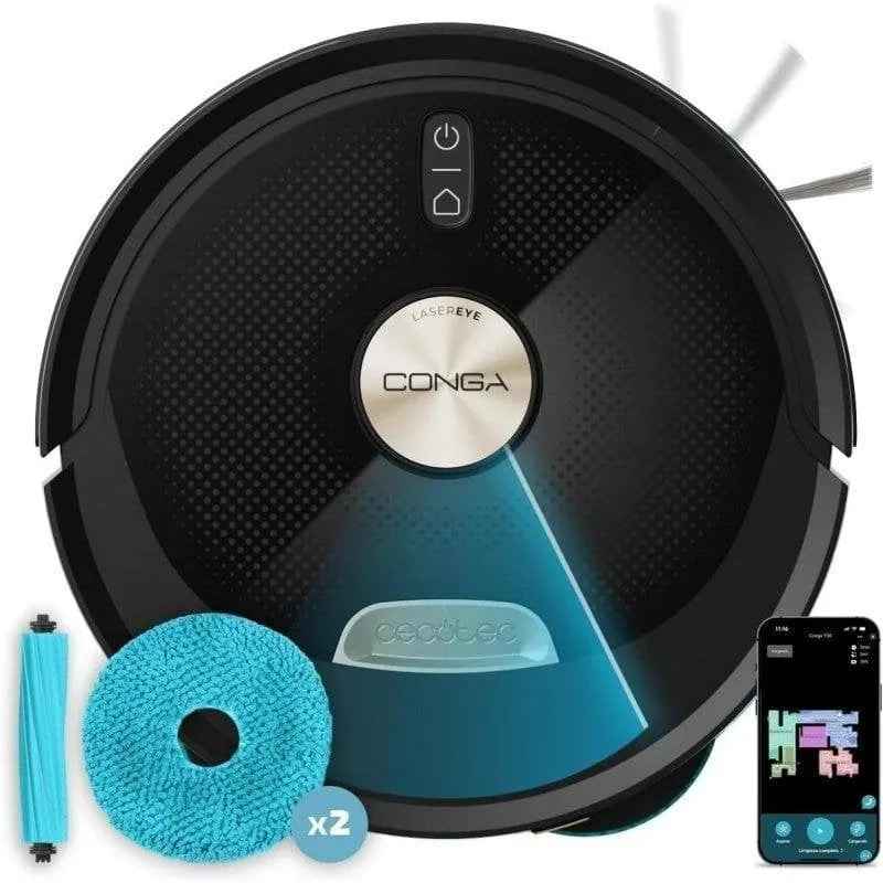 Robot Aspirador y Fregasuelos Cecotec Conga M100 Spin AI Navegación IA 20.000 Pa Cepillo Antienredos A01_EU01_115944