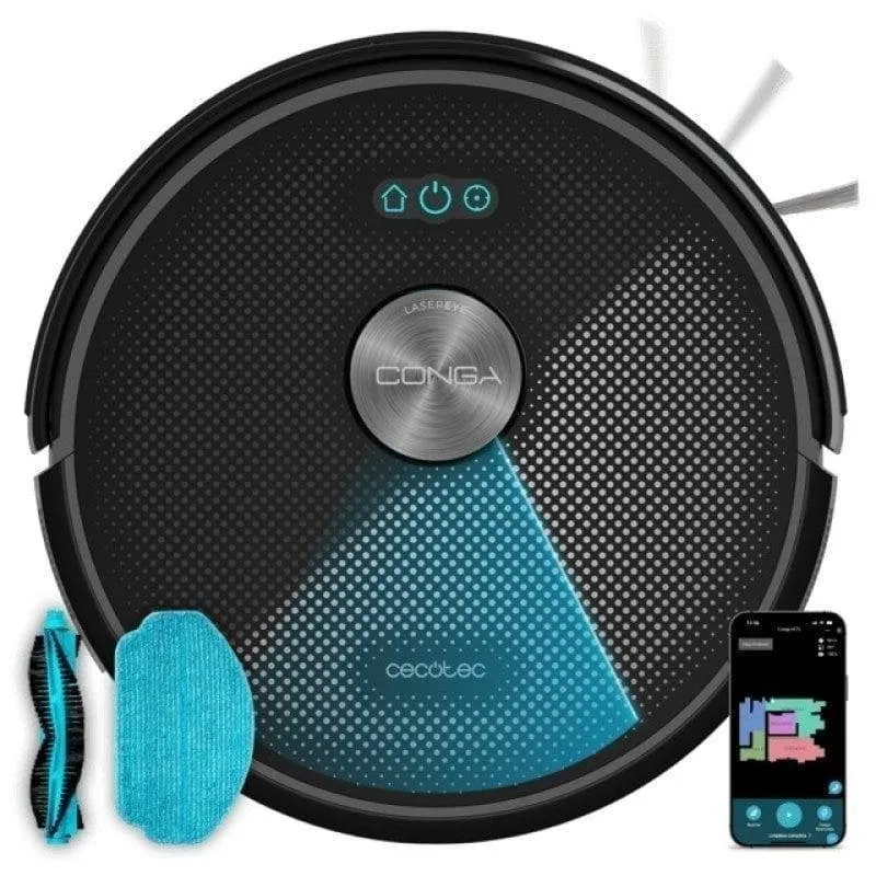 Robot Aspirador y Fregasuelos Cecotec Conga M50 Navegación Láser 5.000 Pa Control APP WiFi A01_EU01_114516