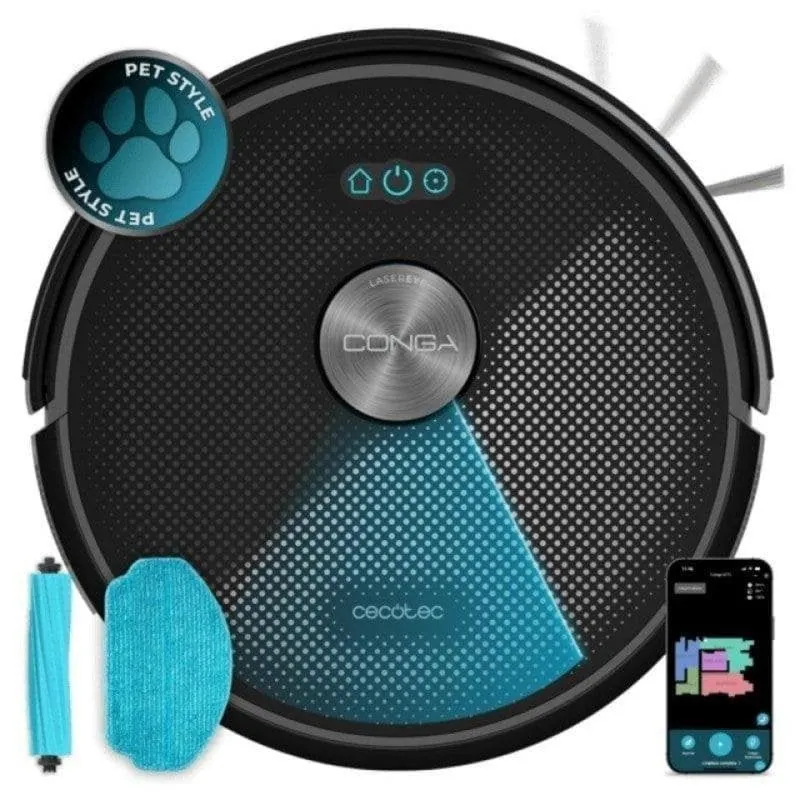 Robot Aspirador y Fregasuelos Cecotec Conga M70 Navegación Láser 20000 Pa Especial Mascotas A01_EU01_114518