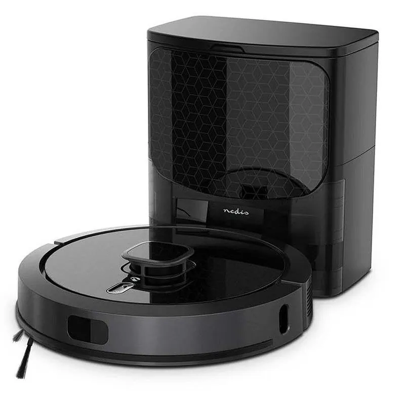 Robot Aspirador y Fregasuelos Nedis WIFIVCL002CBK con Autovaciado Navegación LiDAR 4.000 Pa Control por Voz WIFIVCL002CBK