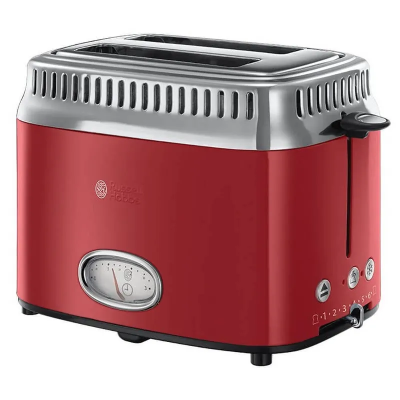 Russell Hobbs Ribbon Red 2 Ranuras Tostadora Retro 21680-56