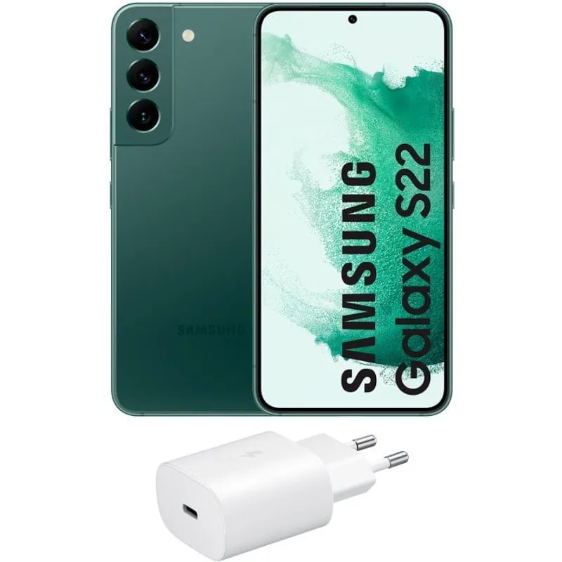 Samsung Galaxy S22 5G 256GB Verde Libre + Cargador 25W F-SM-S901BZGGE