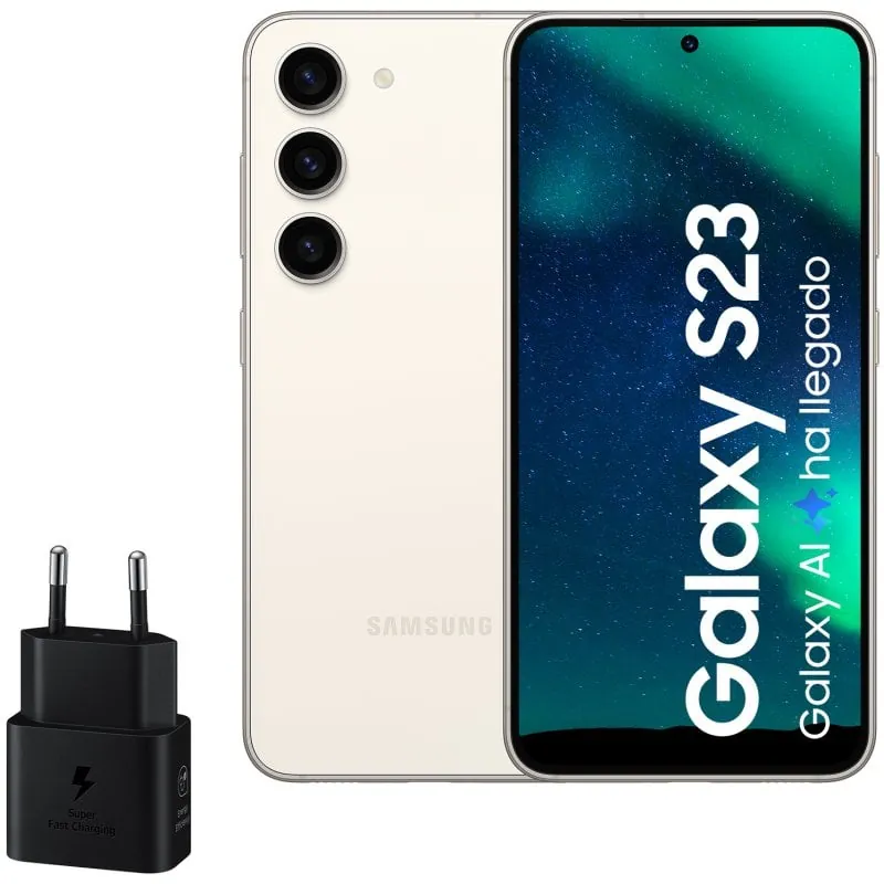 Samsung Galaxy S23 256GB Algodón Libre + Cargador 25W SM-S911BZEGEUBH