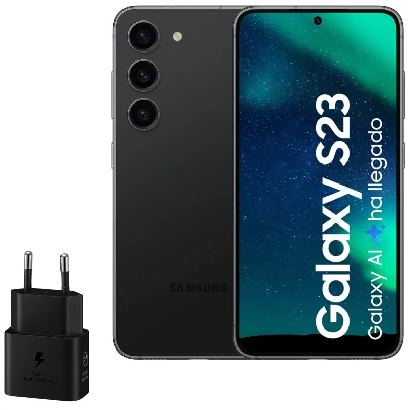 Samsung Galaxy S23 256GB Negro Libre + Cargador 25W SM-S911BZKGEUBH