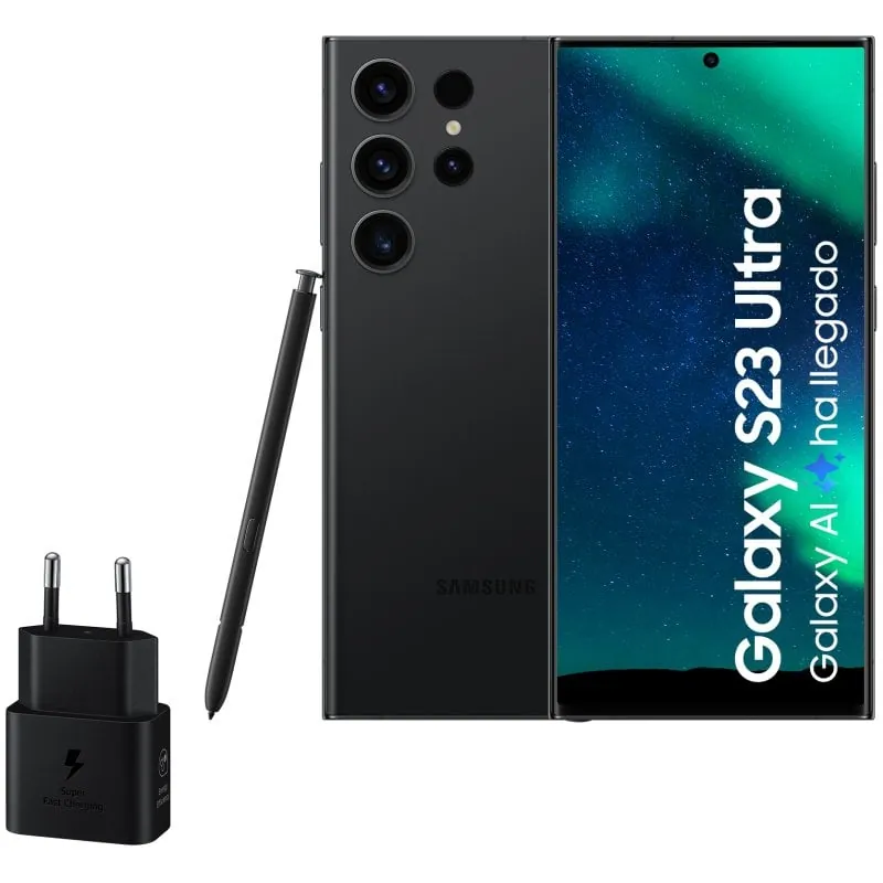 Samsung Galaxy S23 Ultra 512GB Negro Libre + Cargador 25W SM-S918BZKHEUBH