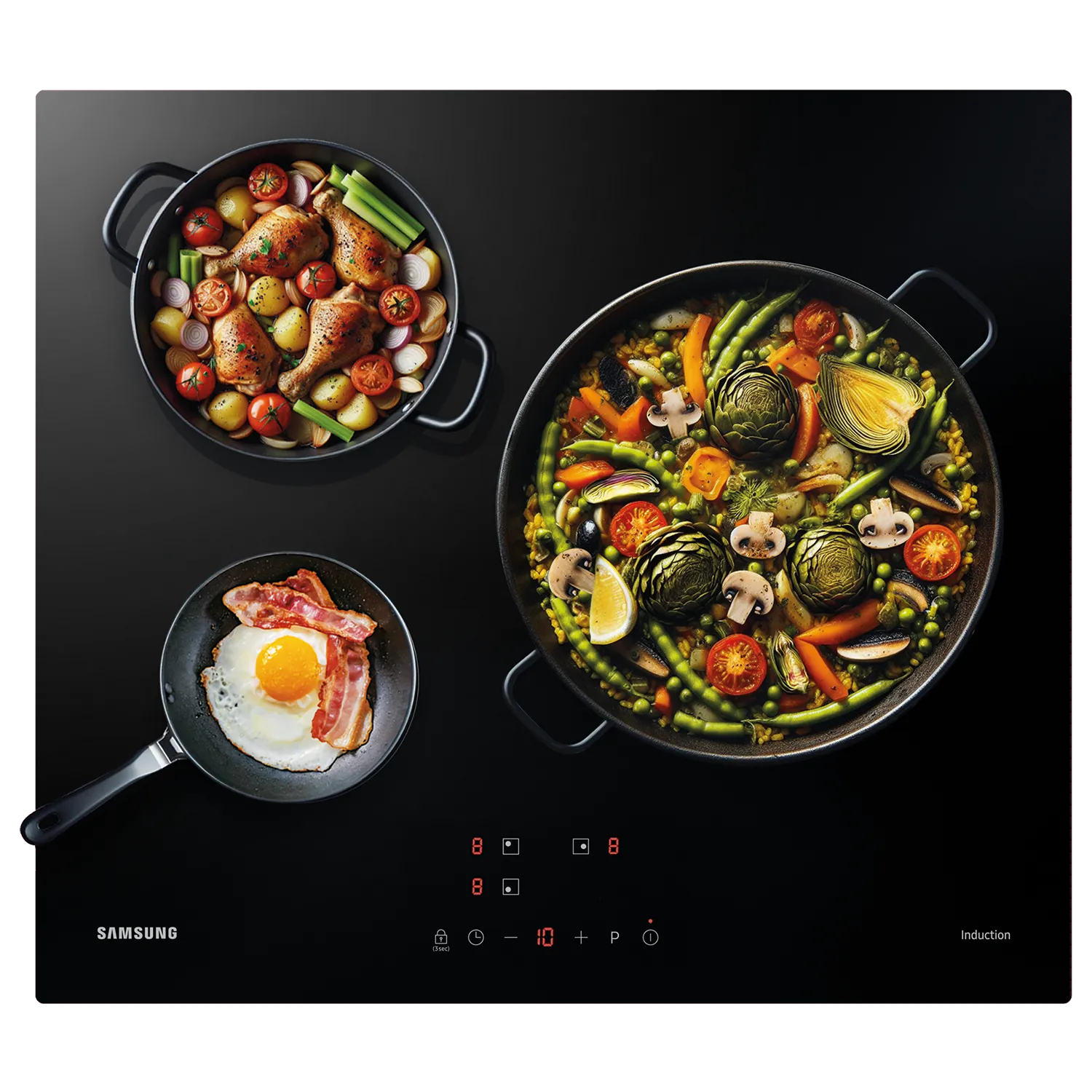 Samsung Placa inducción 3 zonas de cocción NZ63M3NM1BB/UR - Black, Black NZ63M3NM1BB/UR
