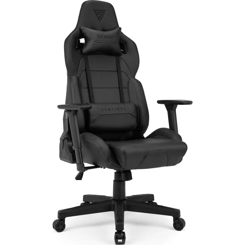 SENSE7 Sentinel Silla Gaming de Ecopiel Ergonómico Ajustable Soporte Lumbar Negra 5905669153003