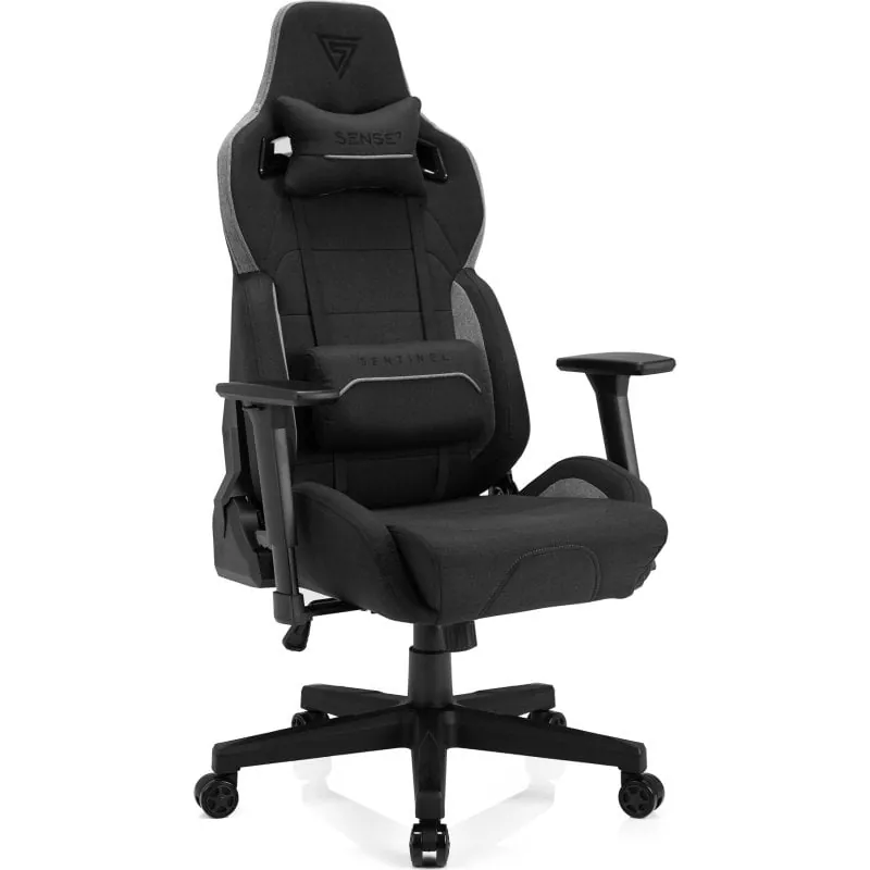 SENSE7 Sentinel Silla Gaming de Tela Ergonómico Ajustable Soporte Lumbar Negra/Gris 5902659841391