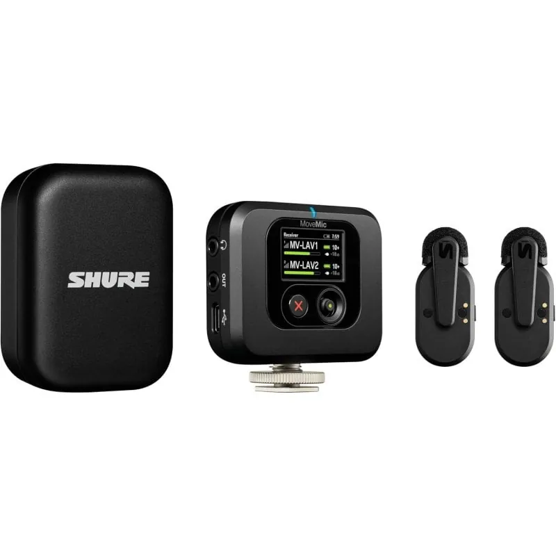 Shure MoveMic Kit Micrófonos Inalámbricos Duales con Receptor para Móvil Negro SH MV-TWO-KIT Z6
