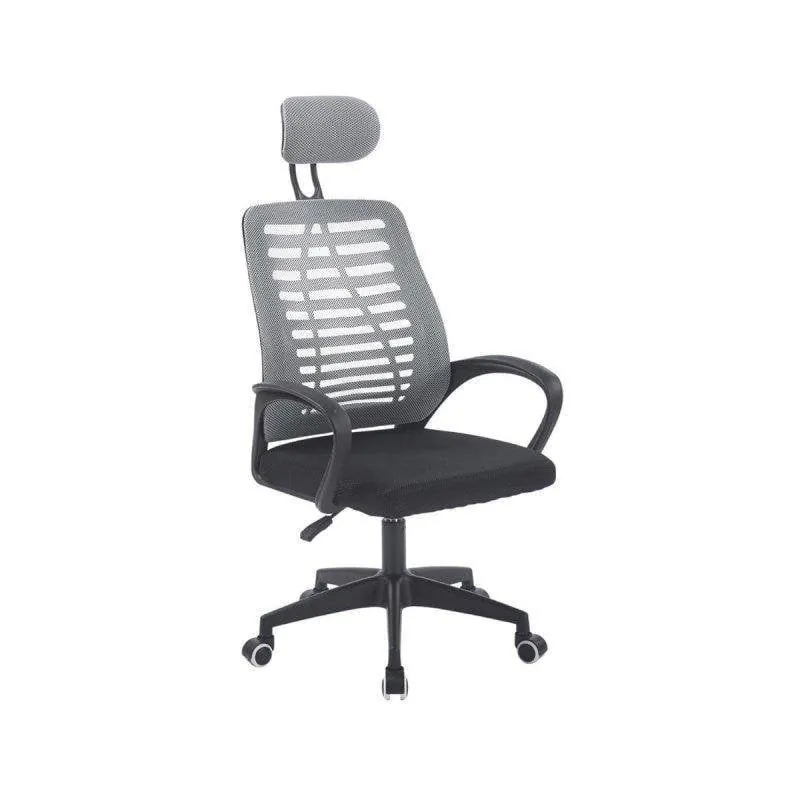 Silla Adec Kneck reposacabezas regulable gris base metálica ruedas blandas 0014450024334