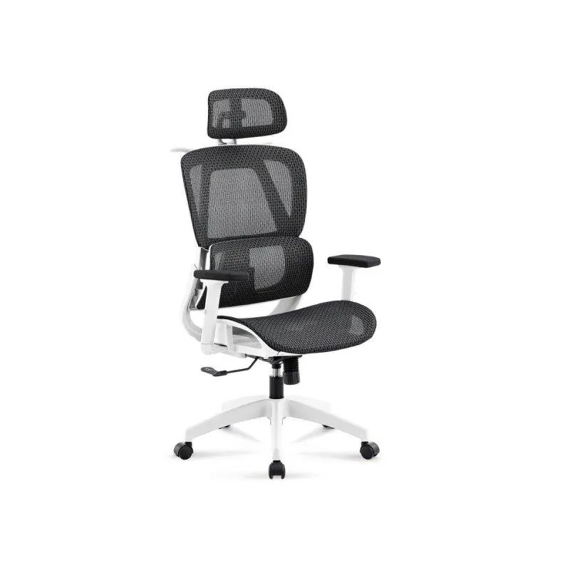 Silla de oficina Adec Ergo respaldo reclinable soporte lumbar 3D blanca 0014600024306