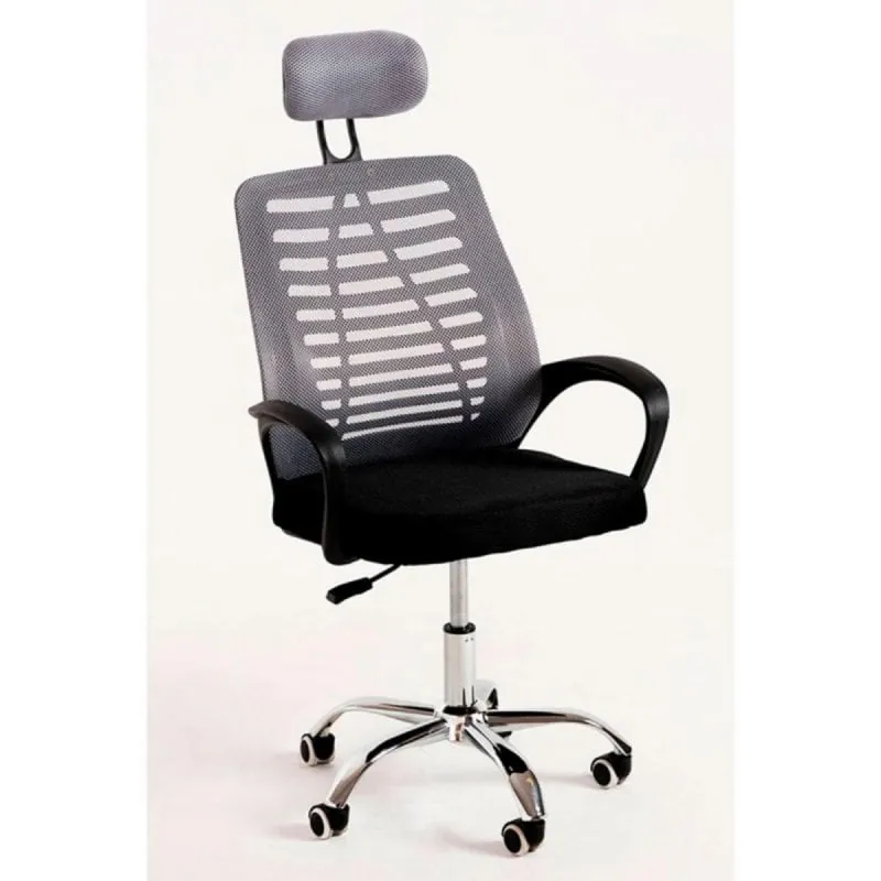 Silla de Oficina Kontor Regulable en Altura y Respaldo Reclinable Reposabrazos Negra o Gris MS2_0041-GR