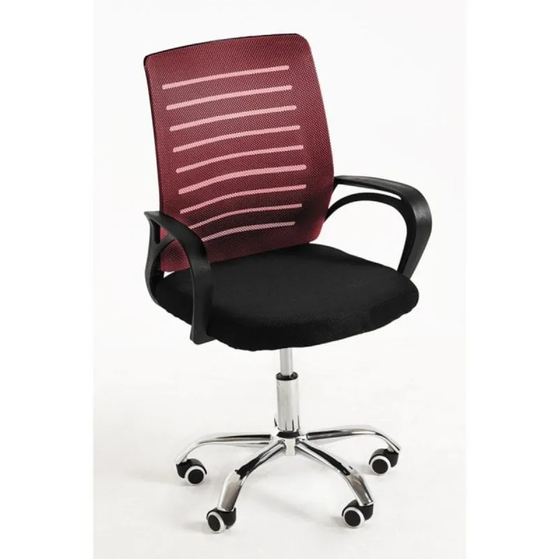 Silla de Oficina Visi Respaldo Ergonómico Altura Regulable Reposabrazos Tela Negra o Gris MS2_0040-RJ