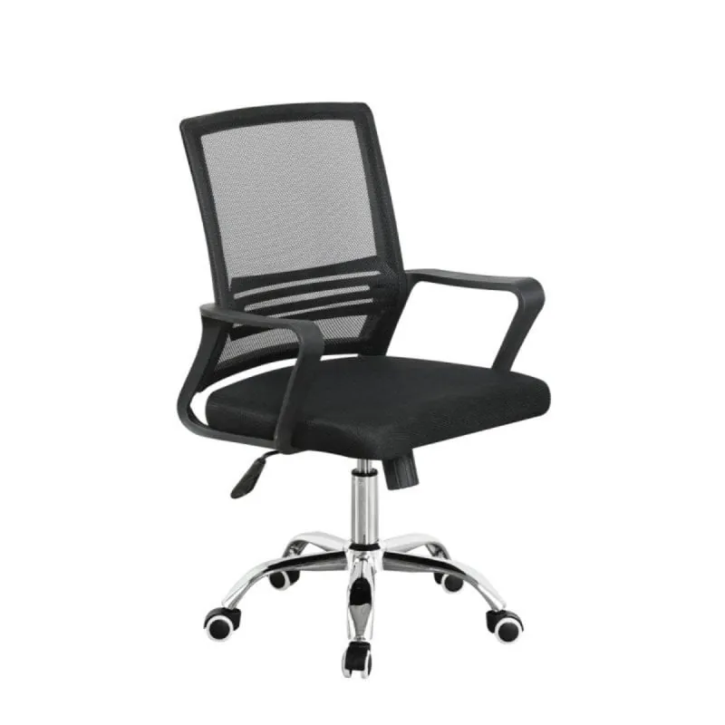 Silla Funzi Ergonómica Nórdica Espuma Alta Densidad Acero Poliester 120kg Gris/Negro MS2_0065-NE