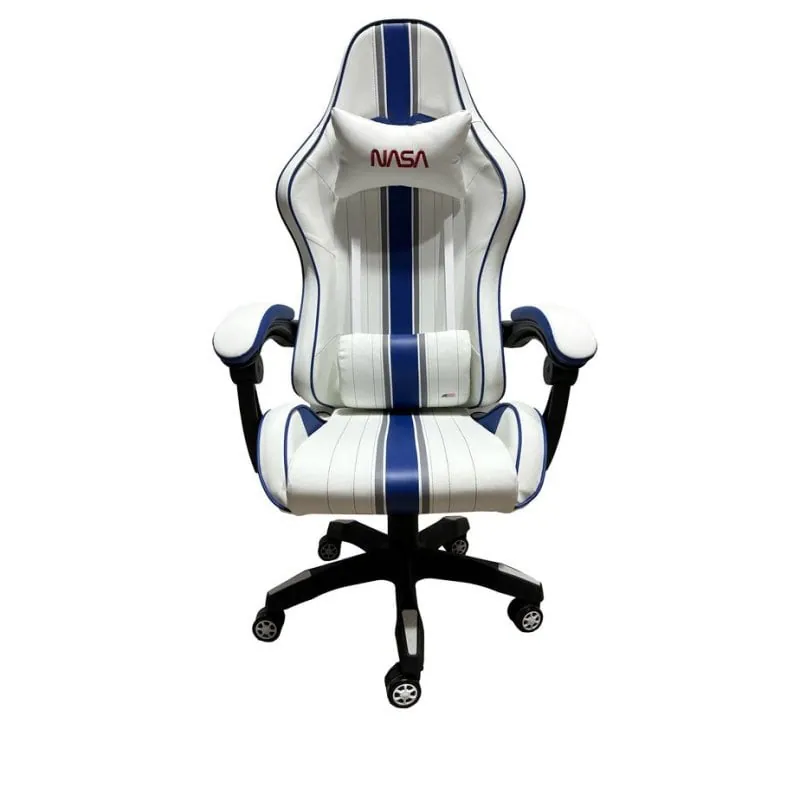 Silla gaming Nasa Atlantis BIS respaldo ajustable 120 kg azul/blanco AT012BIS-WB