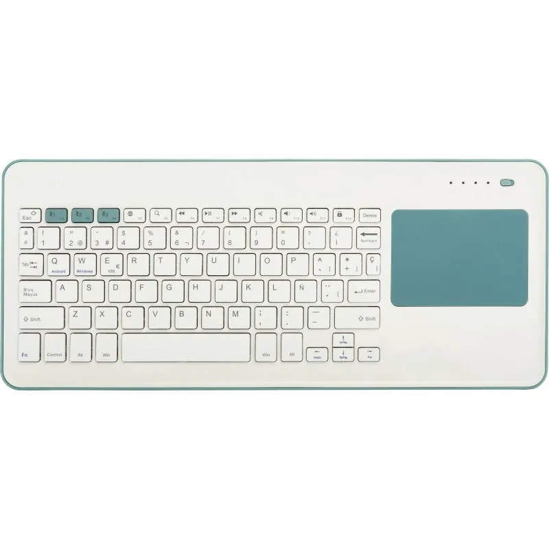 Silver HT Teclado Inalámbrico con Touchpad Blanco/Azul 8420738288723