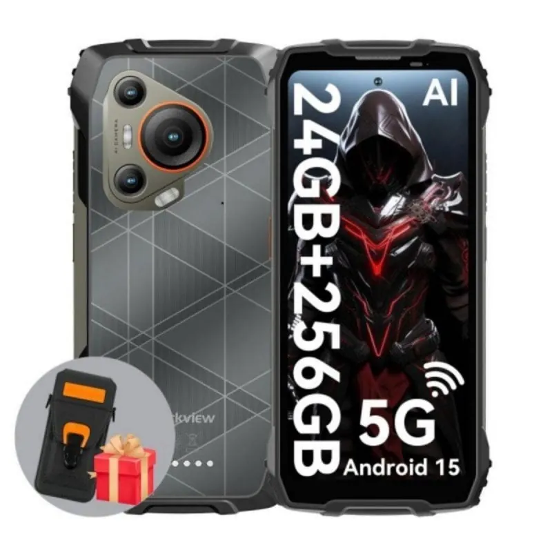 Smartphone Blackview BL7000 5G 8GB 256GB Pantalla 6.78" 2.4K Cámara Nocturna 50MP Rugerizado Negro BL7000(8+256)-BLACK+C01