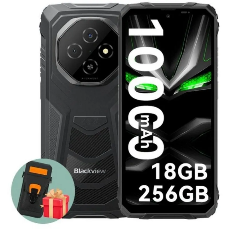 Smartphone Blackview FORT 1 6GB 256GB 6.56" IPS 11000mAh NFC Resistente Android 15 Negro + Funda FORT1(6+256)-BLACK+C01
