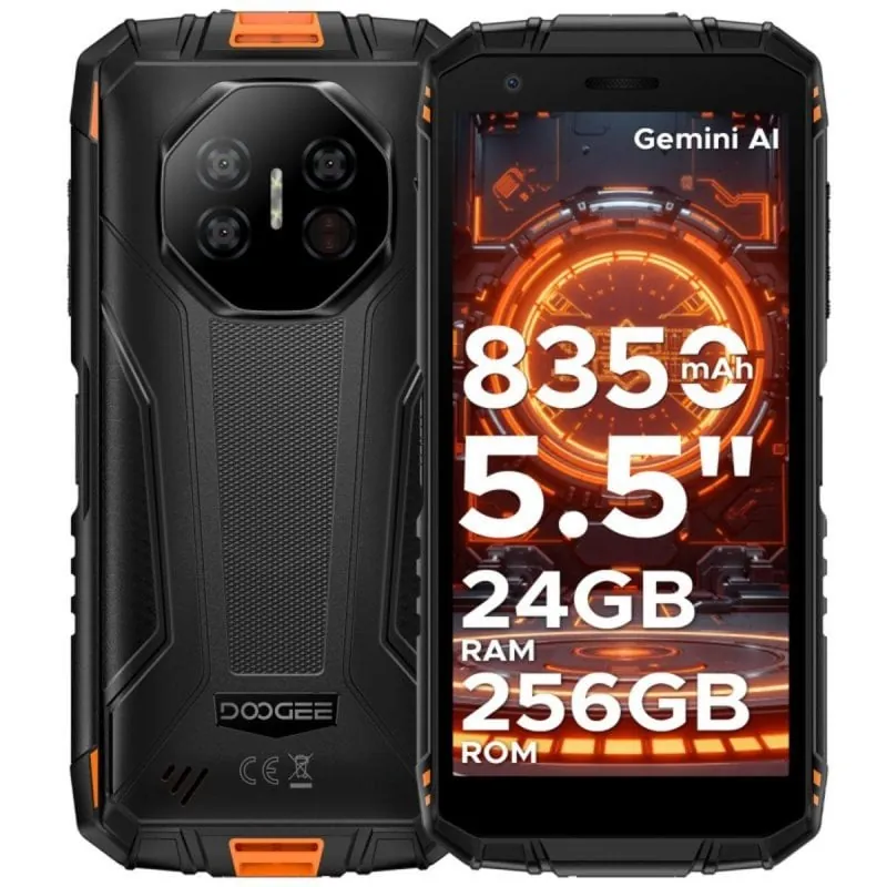 Smartphone DOOGEE Fire 3 Ultra 24GB RAM 256GB Rugerizado Android 15 Negro/Naranja DGFIRE3UO