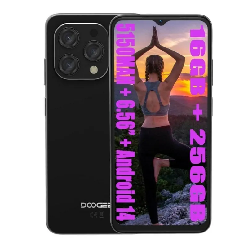 Smartphone DOOGEE N55 Pro 6GB RAM 256GB 4G 5150mAh Android 14 Dual SIM DOOGEE-N55-Pro-Black