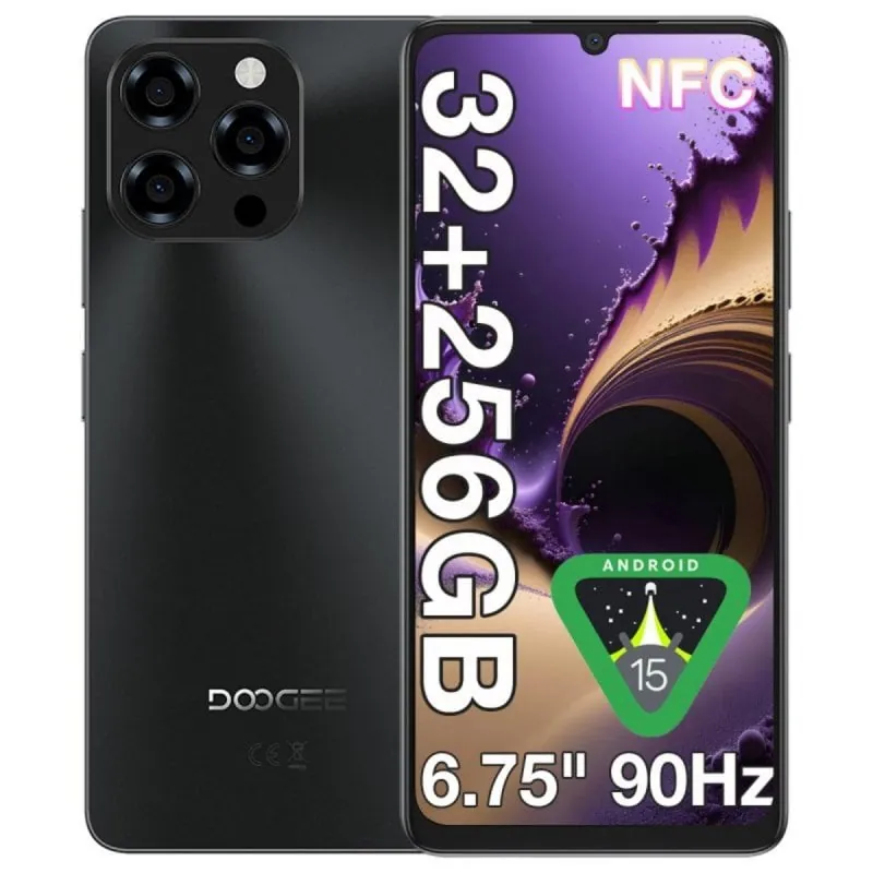 Smartphone DOOGEE Note 58 Pro 8GB RAM 256GB 4G 6250mAh Android Face ID DOOGEE-Note-58-Pro-Black