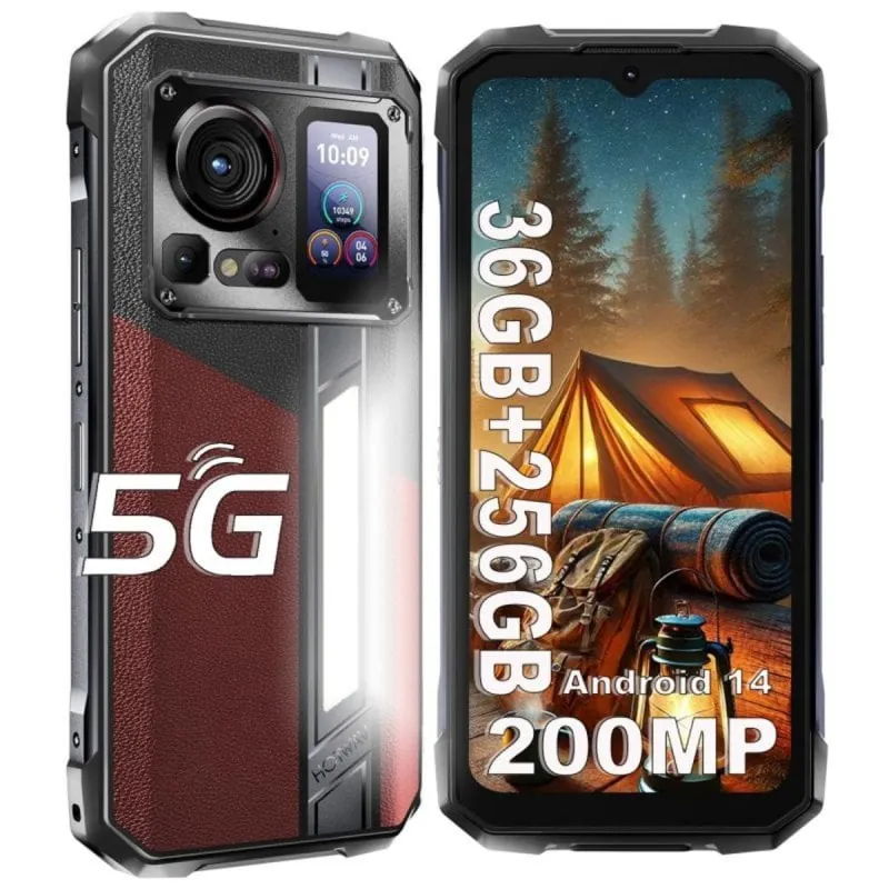 Smartphone HOTWAV Hyper 7 Pro 16GB RAM 256GB 5G IP68 Android 14 200MP Rojo HTWHYP7PR