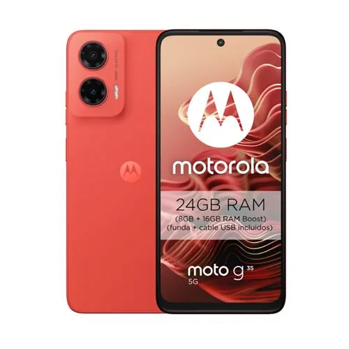Smartphone Motorola Moto G35 5G 8GB 256GB Rojo Pantalla 6.72" FHD+ Dolby Atmos PB3K0024ES