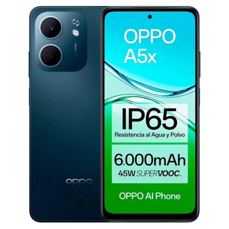 Smartphone OPPO A5x 4GB 128GB Smartphone 6.67" HD+ 45W 6000mAh Resistente IP65 Android 15 Azul 110010348467