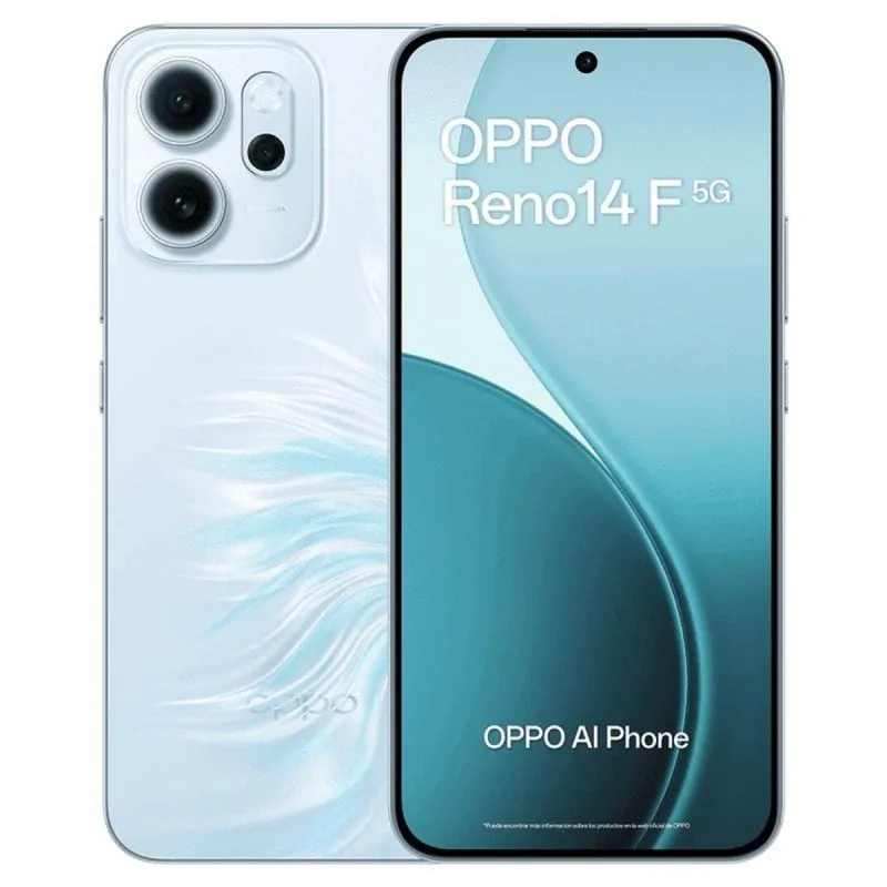Smartphone OPPO Reno14 F 5G 8GB 256GB 6.57" AMOLED 50MP IP69 Carga Rápida 45W Opal Blue 110010235559