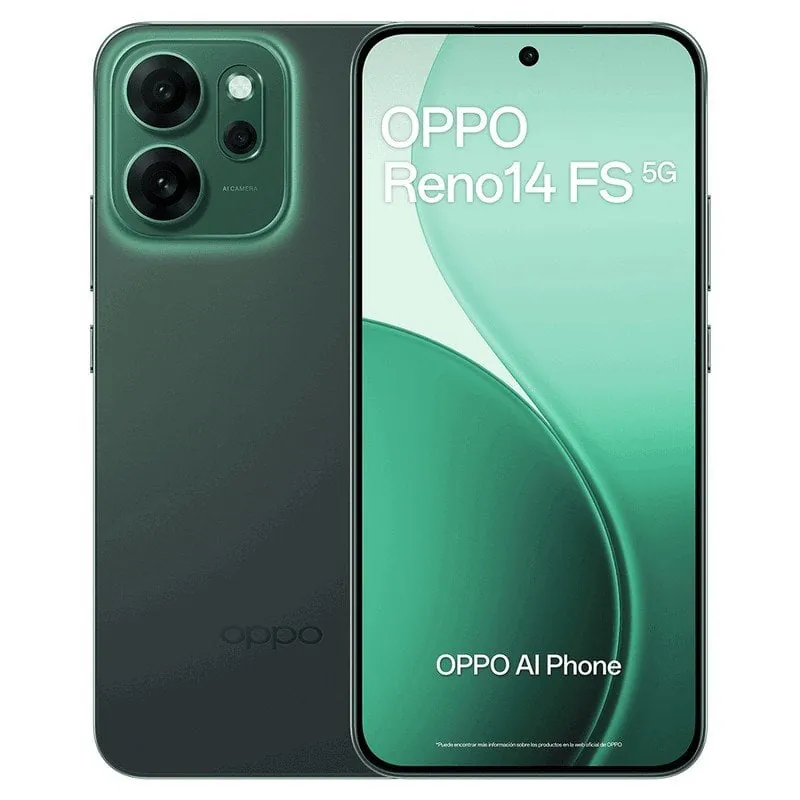 Smartphone OPPO Reno14 FS 5G 12GB 512GB 6.57" AMOLED 120Hz IP69 6000mAh Android 15 Luminous Green 110010235556
