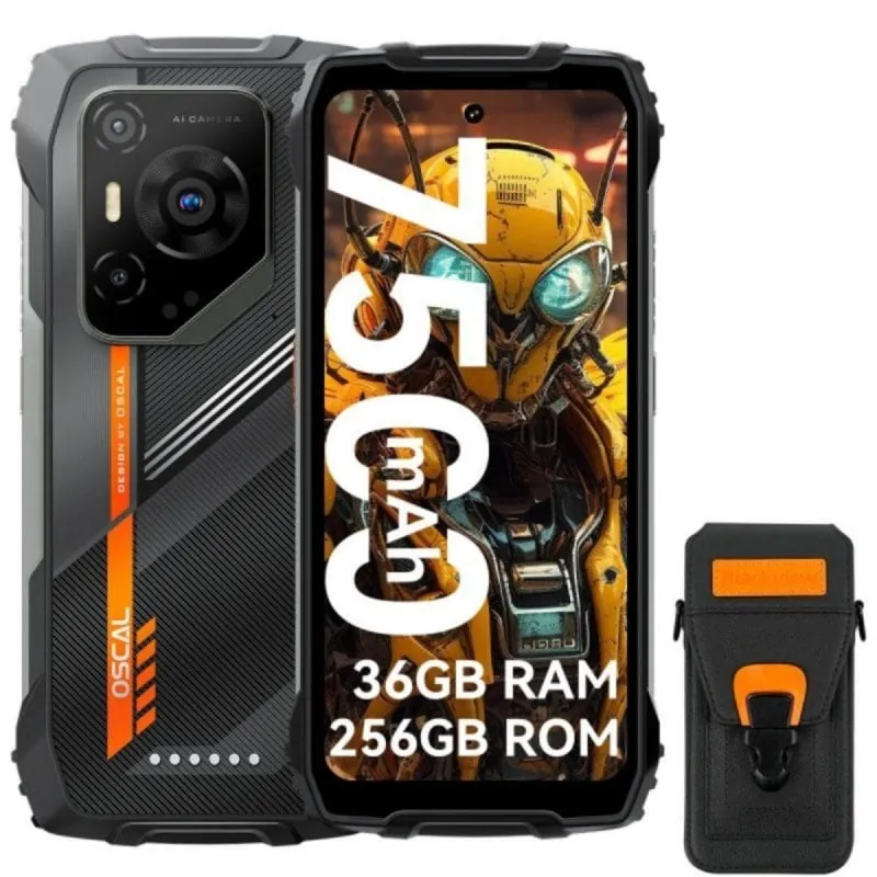 Smartphone OSCAL Pilot 3 12GB 256GB 5G 6.78" 2.4K 120Hz IA 50MP 7500mAh Negro + Funda PILOT3(12+256)-BLACK+C01