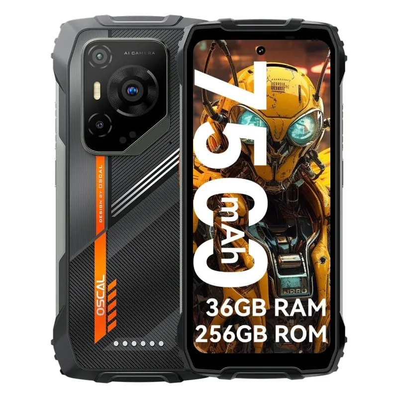 Smartphone OSCAL Pilot 3 12GB 256GB 5G IA Pantalla 2.4K 120Hz 7500mAh PILOT3(12+256)-BLACK