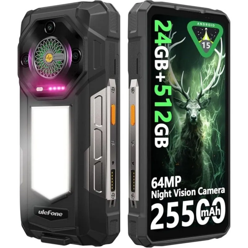 Smartphone Ulefone Armor 33 24GB RAM 512GB Bateria 25500 mAh Pantalla 6,95" LED 4G ULFAMR33B