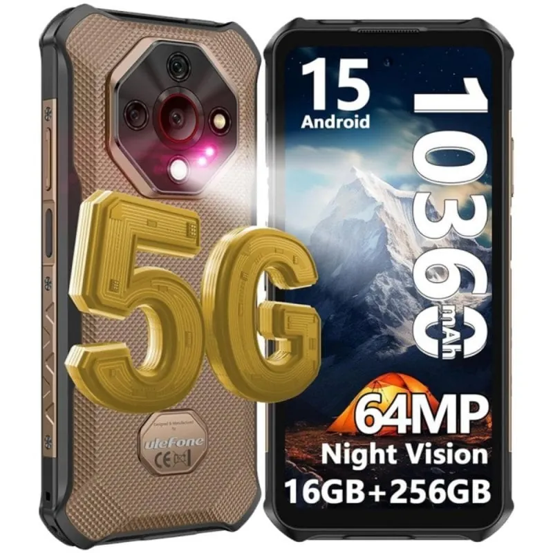 Smartphone Ulefone Armor X16 Pro 16GB RAM 256GB 5G IP68 Carga Rápida Android 15 ULFAR16PG