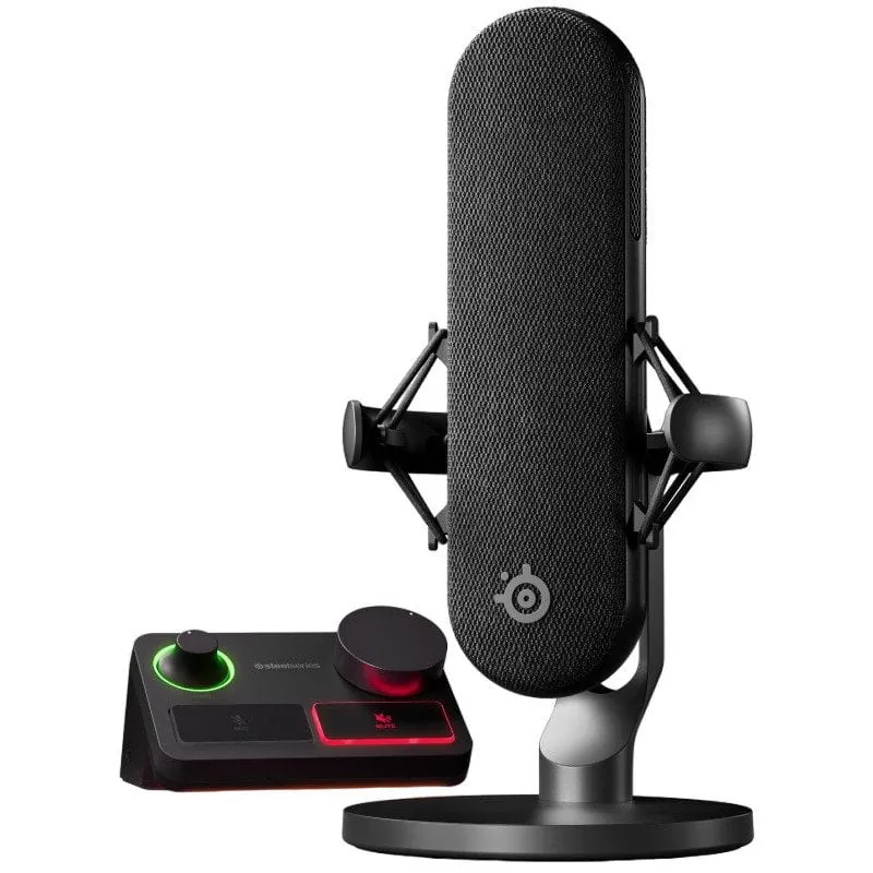 Steelseries Alias Pro Micrófono Condensador Cardioide XLR Negro + Mezclador de Canales 61597
