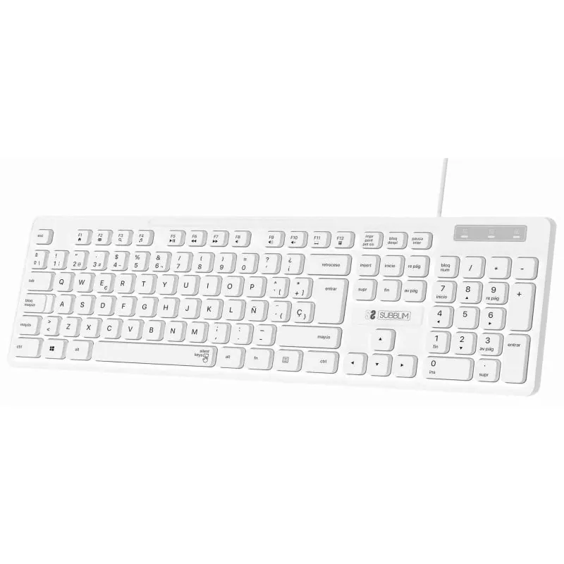 Subblim Business Slim Silencioso Teclado USB Blanco SUBKBC-0SSK51