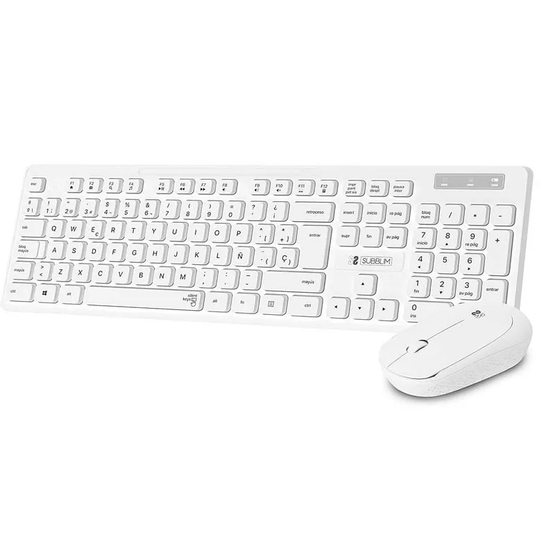 Subblim Combo Business Slim Inalámbrico Teclado + Ratón Blanco SUBKBC-CSSW11