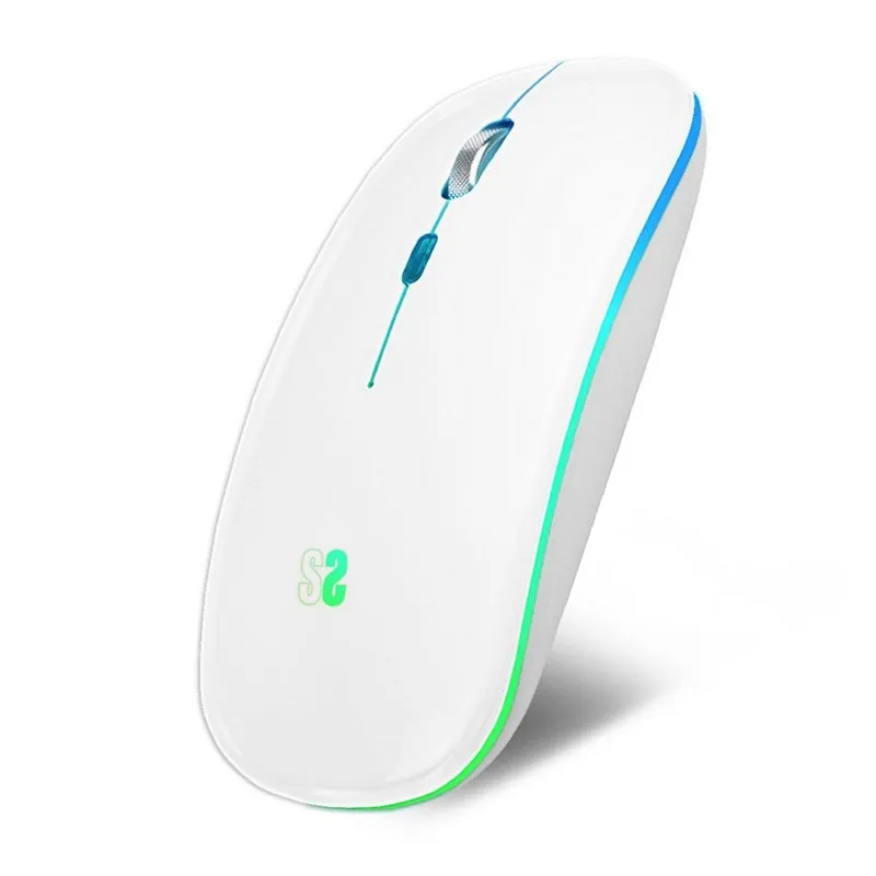 Subblim LED Dual Flat Mouse Ratón Óptico Inalámbrico RGB 1600DPI Blanco SUBMO-LDFLAT2