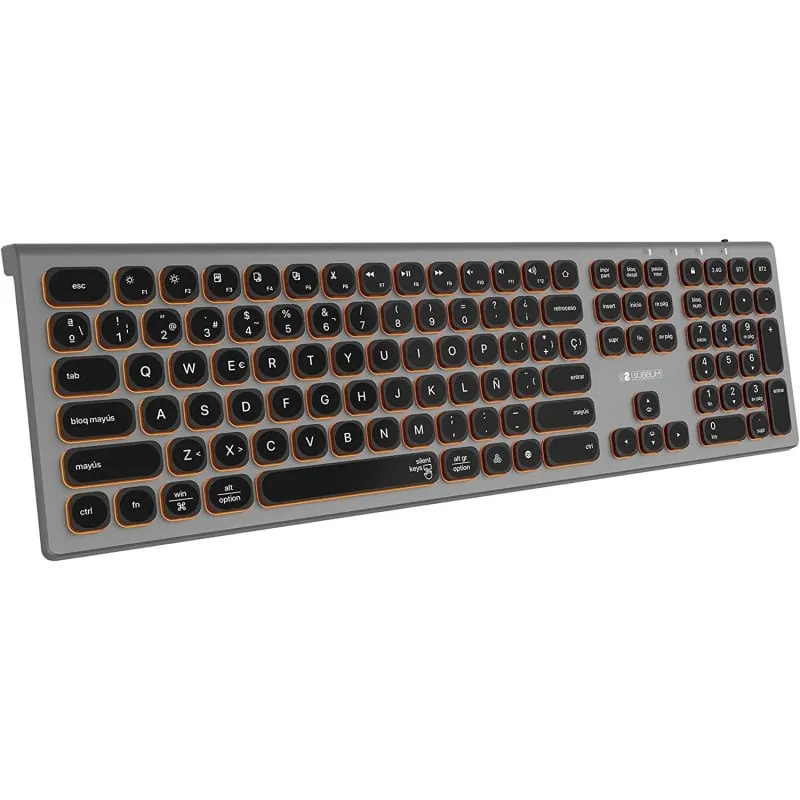 Subblim Master Teclado Inalámbrico Multidispositivo Retroiluminado Gris/Negro SUBKB-3MIE310