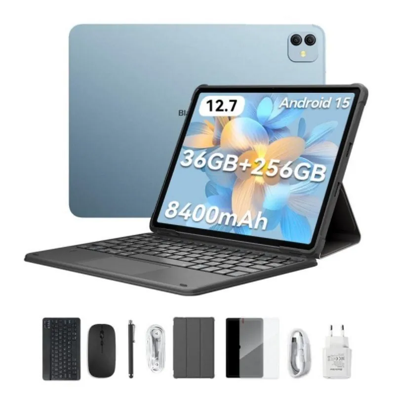 Tablet Blackview LINK 8 12,7" 256GB WiFi 5G 8400 mAh Android 15 Negra con teclado LINK8(12+256)-BLUE