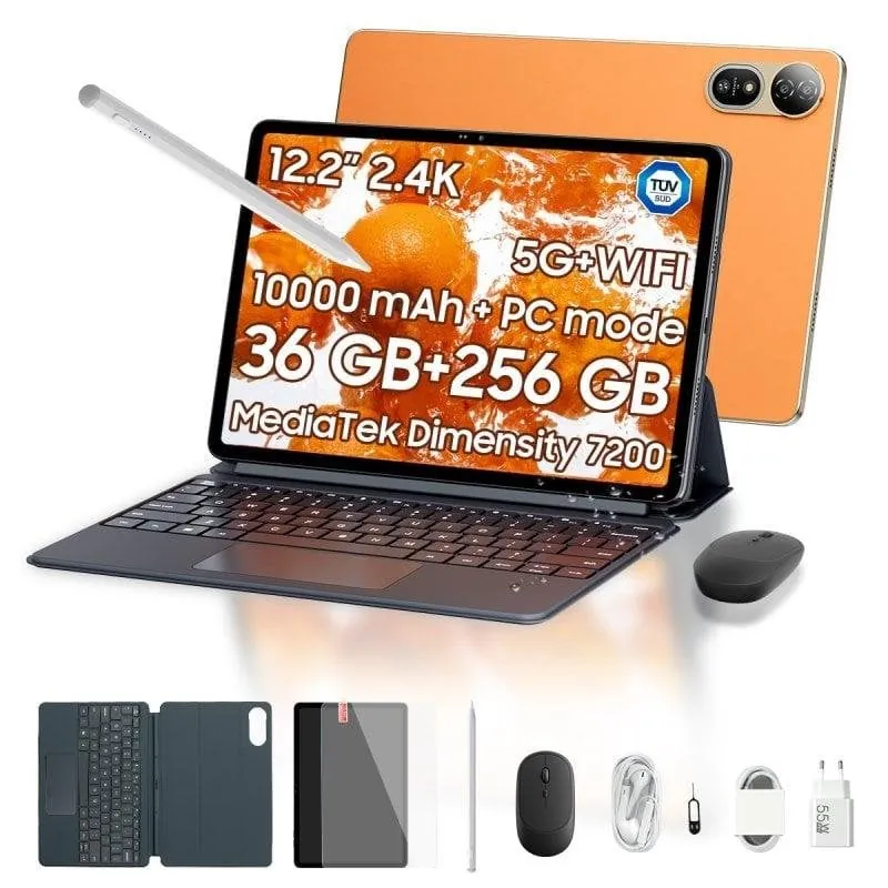 Tablet Blackview Mega 12 5G 12,2" 36GB 256GB Naranja Stylus Pen MEGA12(12+256)-GOLD