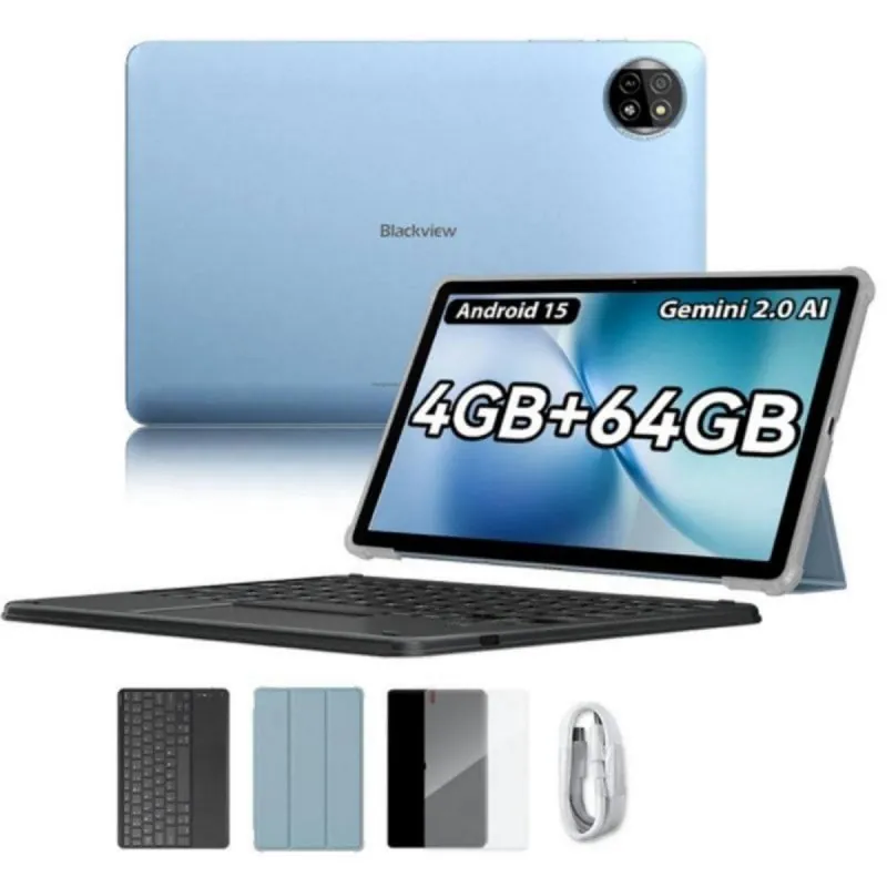 Tablet Blackview TAB 20 WiFi Unisoc T310 4GB RAM 64GB 10.1" FullHD 6000mAh Azul + Teclado + Funda TAB20WIFI(4+64)-BLUE+K1
